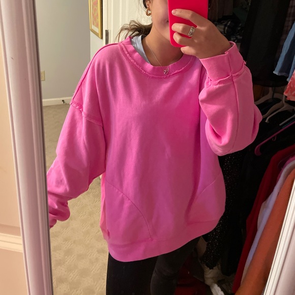 Free People | Tops | Free People Movement Miami Hot Pink Crew Sweatshirt  Nwt Fp | Poshmark